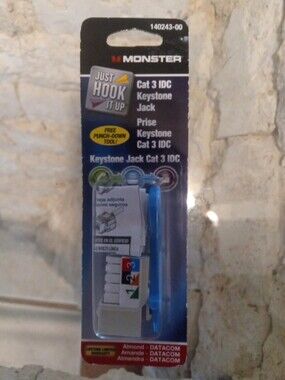 Monster Cat 3 IDC Keystone Jack (140243-00) FS Almond Datacom NO TRACKING